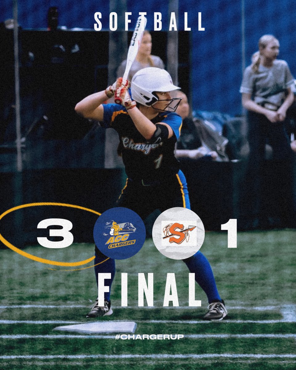 Softball gets back to business with a 3-1 road win at Sandwich. They host Somonauk tomorrow for a varsity double header at 11:00 am & 1:00 pm. Go Chargers! #ChargerUp @ACC_Fastpitch