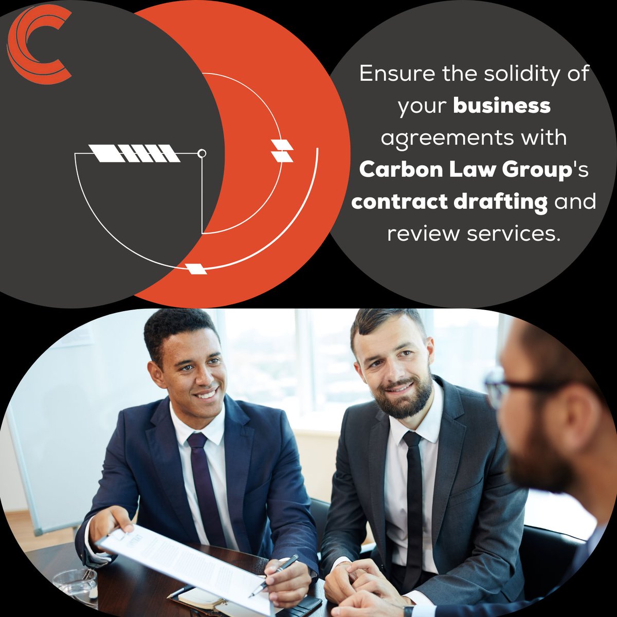 Ensure the solidity of your business agreements with Carbon Law Group's contract drafting and review services. Count on us to deliver meticulously crafted contracts that align with your business objectives. 

#LegalExpertise #BusinessContracts