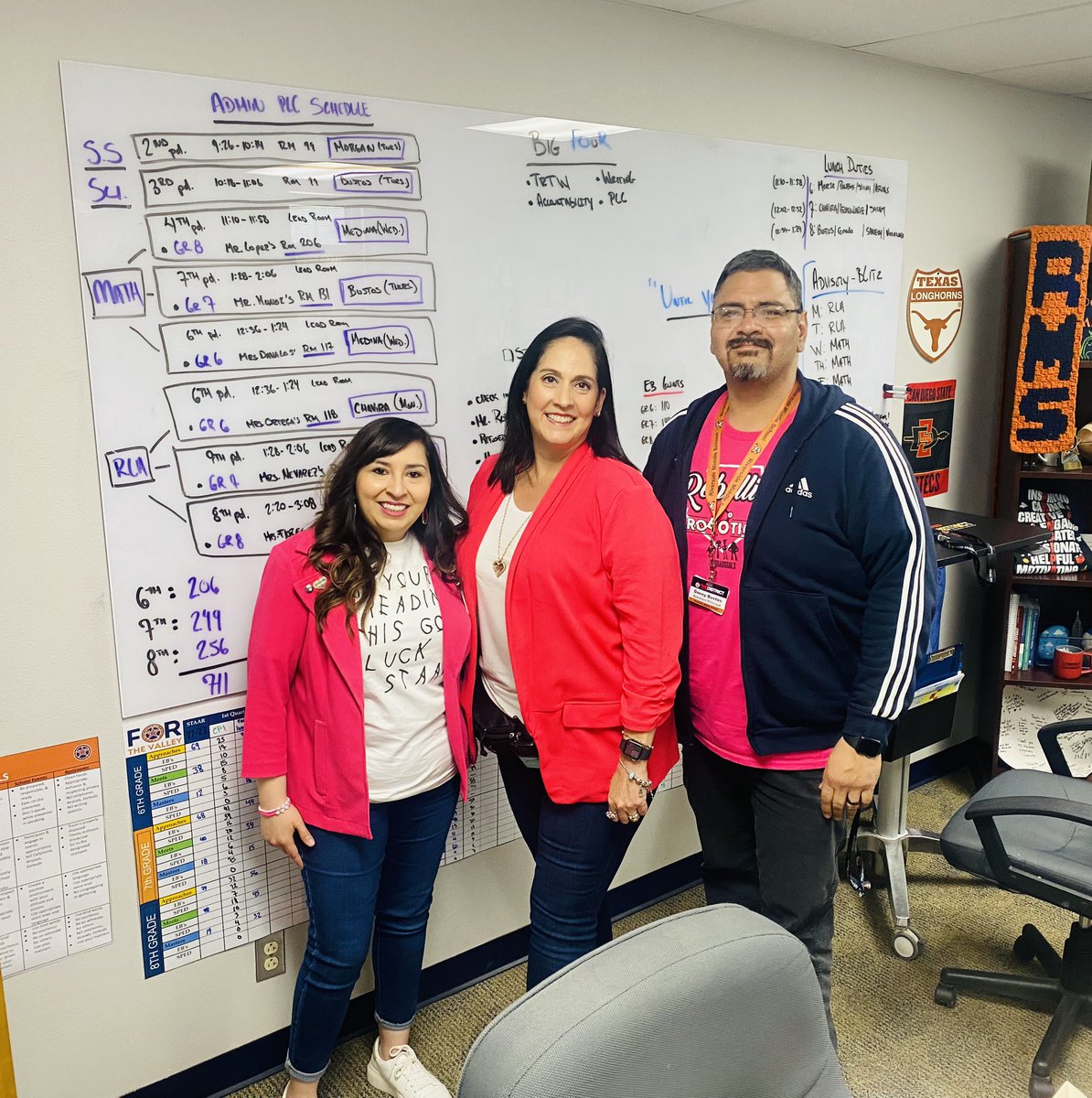 Pink for Ms. Morse first ever AP day! She hit the ground running! So happy to work with at the Rebellion! 🧡@AndreaMorse26 @DannyBustos14 @FORtheValley_DM