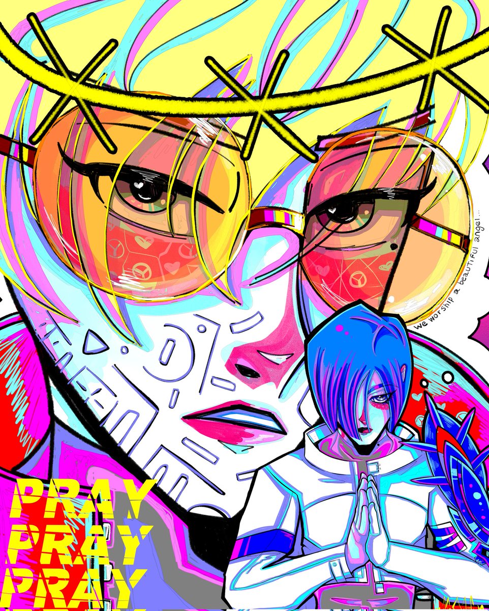 RepulsiveGoblin's tweet image. Day 3-  Obsession.
I wanted to put Vash as an angel/deity and Legato as his follower.
#Levash #LegatoBluesummers #VashtheStampede