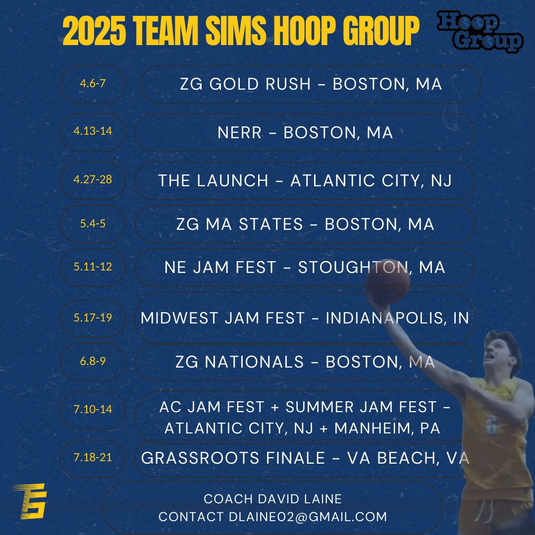Team Sims Basketball (@teamsims4life) on Twitter photo Our 2025 group heading to <a href="/TheHoopGroup/">Hoop Group</a> has a ton of talent that will attract attention from the Patriot League to the NESCAC.. Great shooting all over the court, kids that play the right way and a team GPA coming in at a 3.9. Our 2025 group heading to <a href="/TheHoopGroup/">Hoop Group</a> has a ton of talent that will attract attention from the Patriot League to the NESCAC.. Great shooting all over the court, kids that play the right way and a team GPA coming in at a 3.9.