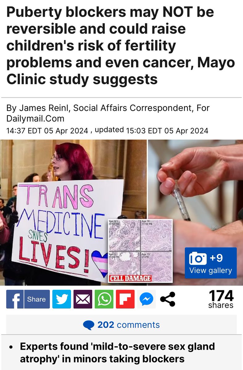 Share this if you’re shocked!!! Oh wait. None of us are. It’s almost as if anyone with a brain has known all along that giving experimental, off-label “treatments” to confused minors is an utterly catastrophic idea. Link in comments.