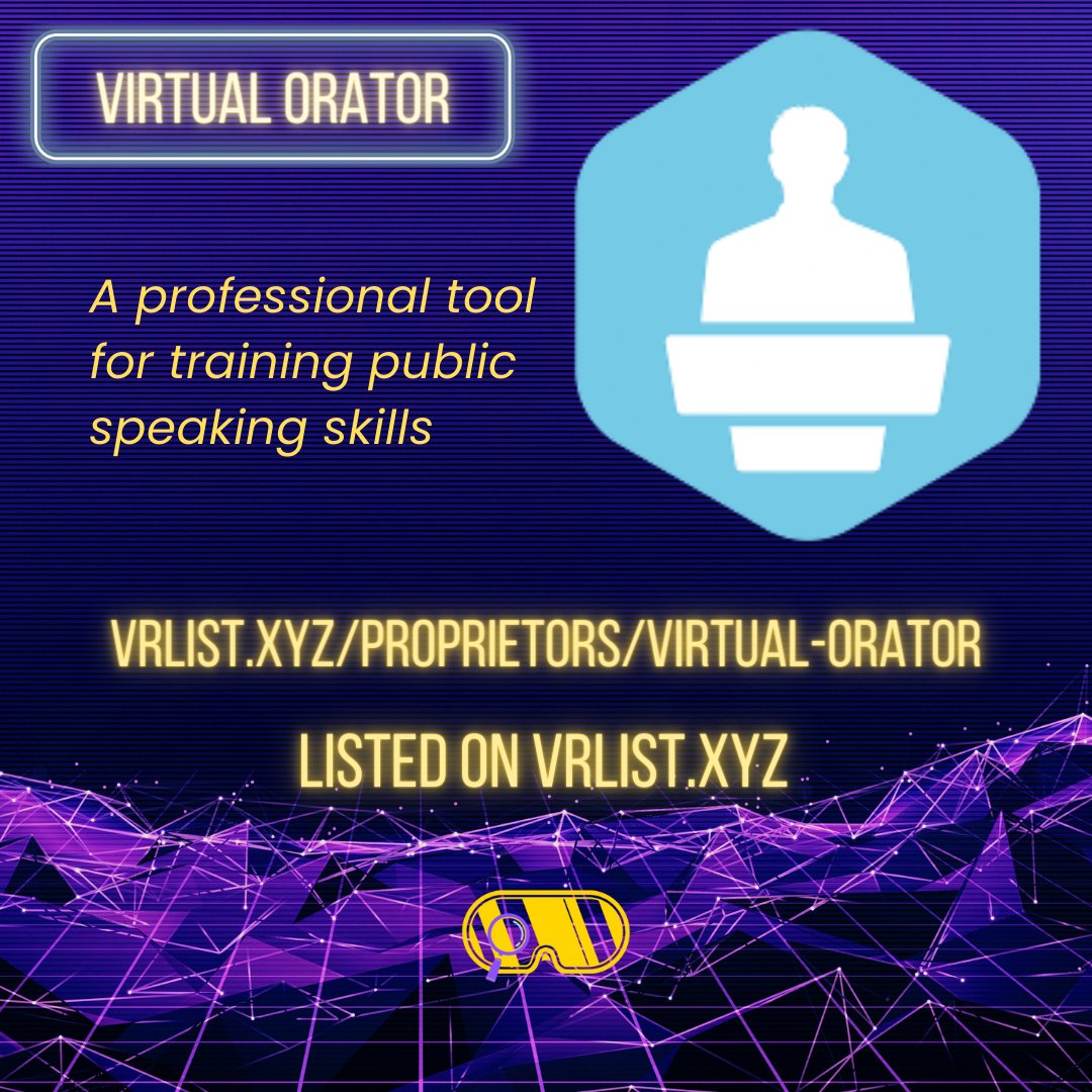 Find @VirtualOrator & other VR Entertainers, Instructors, and Creators on VRList.xyz

#vrlist #vrlistxyz #meta #metaverse #horizonworlds #vrheadset #vrservices  #recroom #vrchat #spatial #spatians #VRexperience #vr #vrlifestyle #vrfreelance #vrbusiness #vrdirectory