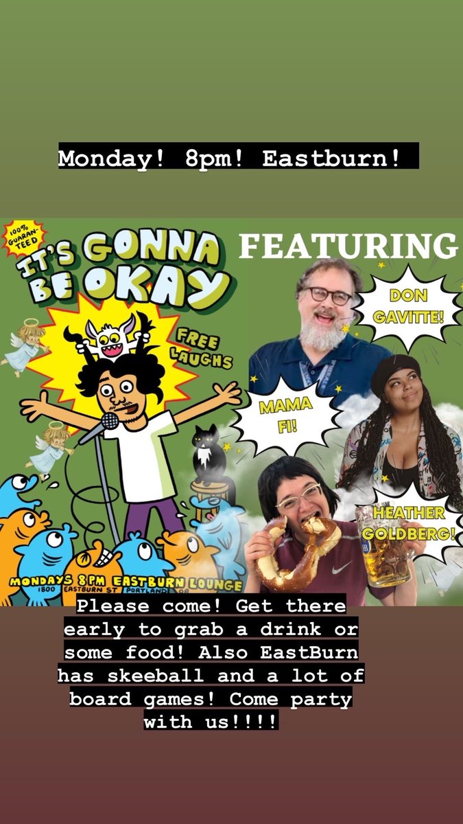 Monday! Free comedy!