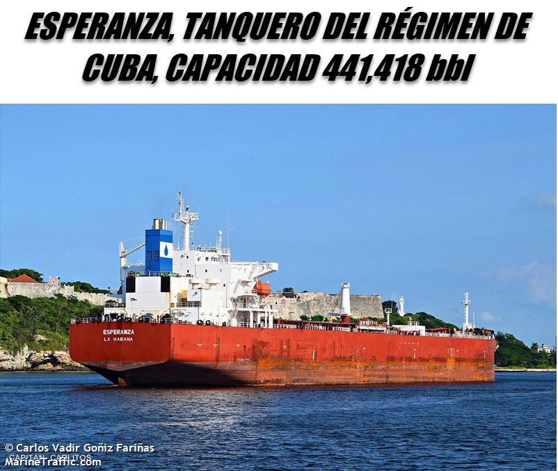 ESPERANZA 9289166
Tanquero del régimen de #Cuba

Zarpó de #Matanzas calando 9.5m de 12.26m, va cargado con destino a #Cienfuegos. 
Llevaría crudo ruso para refinar

#Now #AIS #cubarcos #Cuba #31Mar
