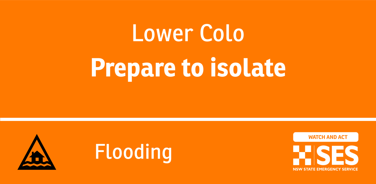 NSW SES advises people in the following area to PREPARE TO ISOLATE by 10:15 am Sun 07 Apr -Lower Colo WATCH AND ACT Next update: Sunday 7 Apr 10:30 am Find out more: hazardwatch.gov.au/a/1syMtd #NSWSES #HawkesburyRiver #NepeanRiver