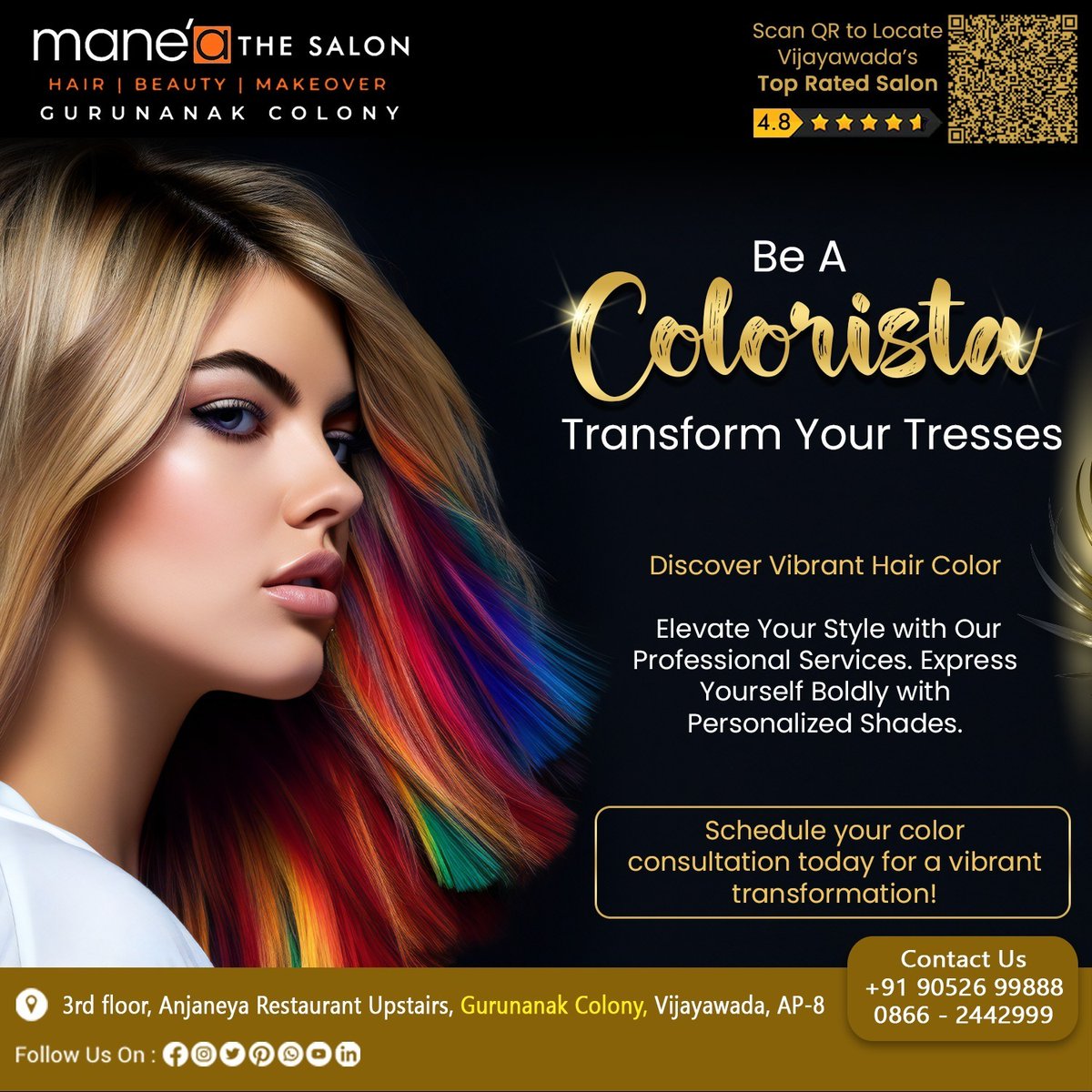 Manea_The_Salon's tweet image. Be A Colorista Transform Your Tresses!

#manea #maneagurunanakcolony #salon #unisexsalon #haircolour #haircolouring #hair #skin #hairstyles #skincare #haircare #facials #haircolour #haircolourtreatment #beatsaloninvijayawada #hairgrowth #hair #haircolours #trendylook