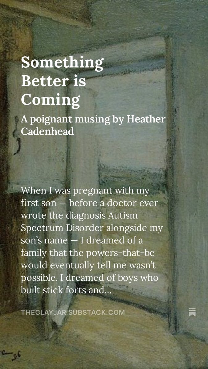 A poignant musing by Heather Cadenhead: open.substack.com/pub/theclayjar…