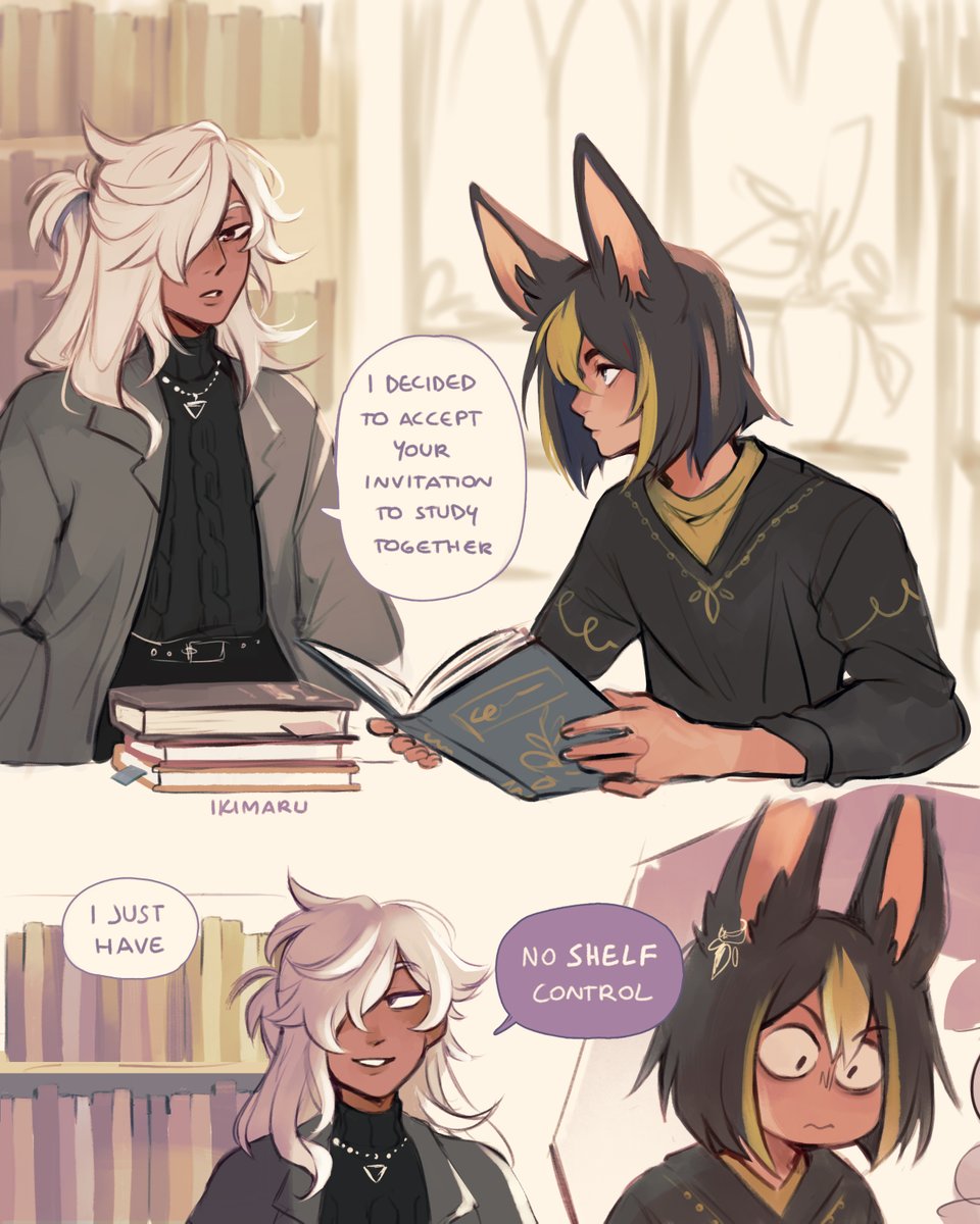 ikimaruart's tweet photo. just destroying Tighnari with puns once again
#cynonari https://t.co/7RX3hPtkas