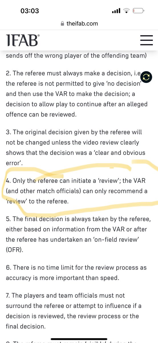 Here we go! This ref didn’t even attempt to review VAR to validate his erroneous decision. He knew the review could show clear goal. Shame!