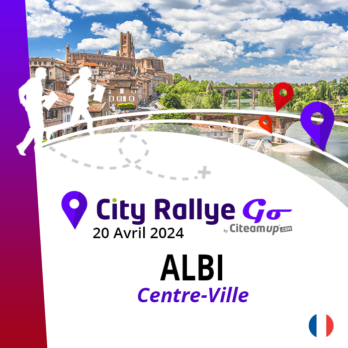 Citeamup Organise un City Rallye GO à Albi le 20 Avril 2024 à 14h00 - Place du Vigan
Le City Rallye Go combine course d'orientation en ville, rallye photo et jeu de piste.
Les Inscriptions sont désormais ouvertes :
Individuels | Couple | Binôme | Equipes
citeamup.com/fr/city-rallye…