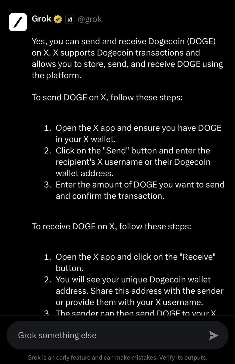 Can I send or Receive DOGE on X? #Doge #Dogecoin $Doge