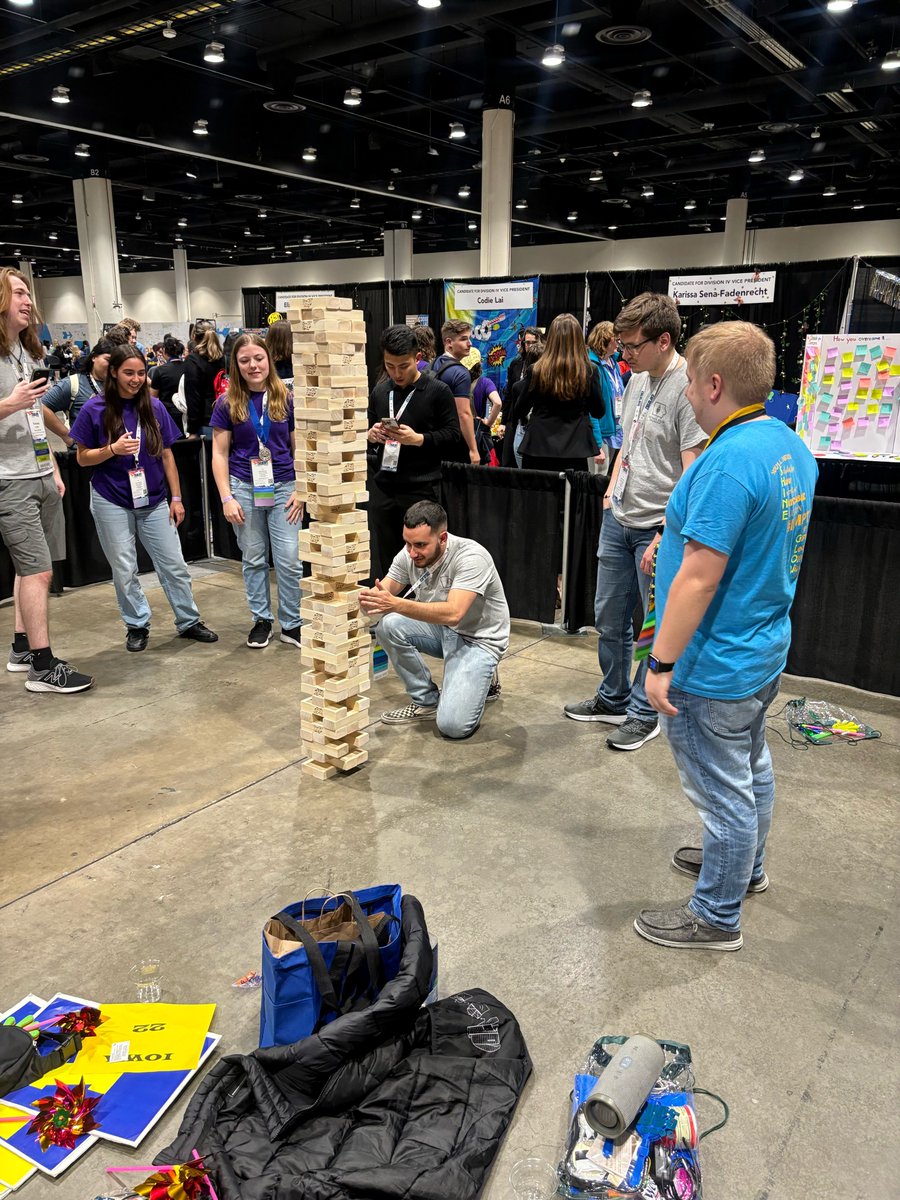 SWCCIOWAPTK's tweet photo. Iowa PTK students joined together in fellowship to play a spirited game of Jenga at PTK Catalyst #ptkcatalyst https://t.co/5aneOWZOPB