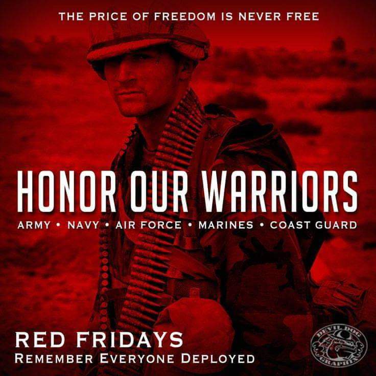 Love Our Badass Warriors! Today Is #REDFriday 🇺🇲 ❤️ #SupportTheTroops 🙏