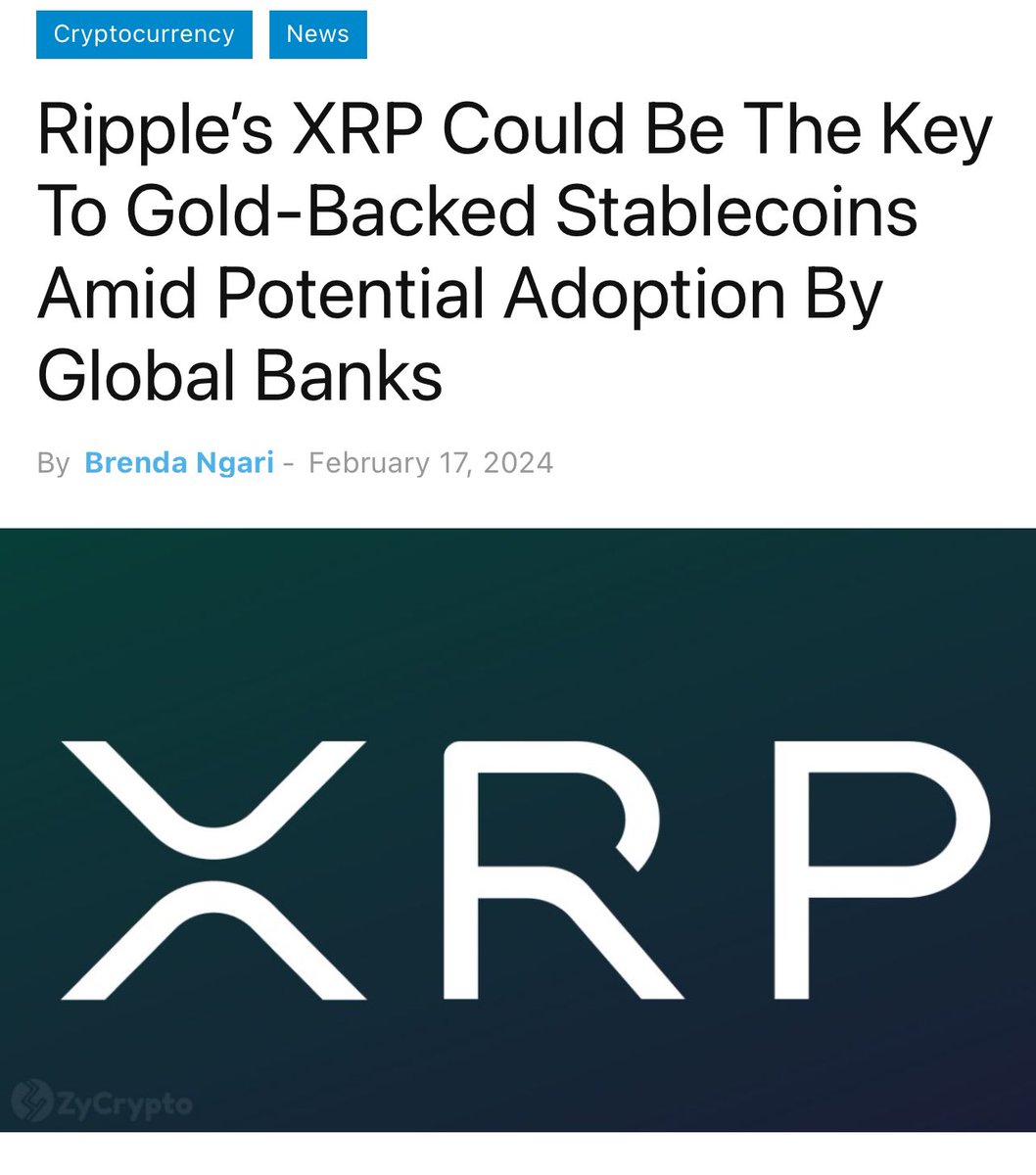 🚨 #XRP will bridge gold backed CBDCs and Ripple announces a stable coin  that will be backed by USD! Followed by Ripple working with BRICS nations!  Then huge pump for the top