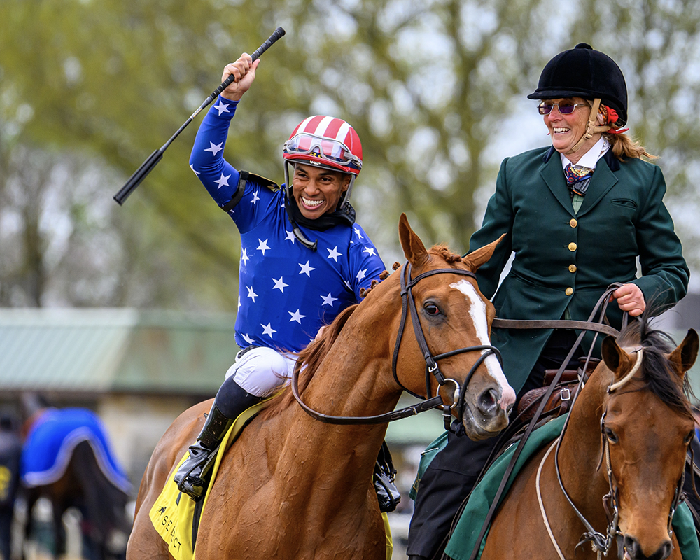 In a close finish it was #Neat with Reylu Gutierrez in the G3T #Appalachian Pres. by @KeenelandSelect at @keenelandracing for #RedWhiteBlueRacing @rgullattand Rob Atras. By #constitution at @WinStarFarm @keeneland sales grad @WinStarCEO Spectacular coverage from @FanDuel