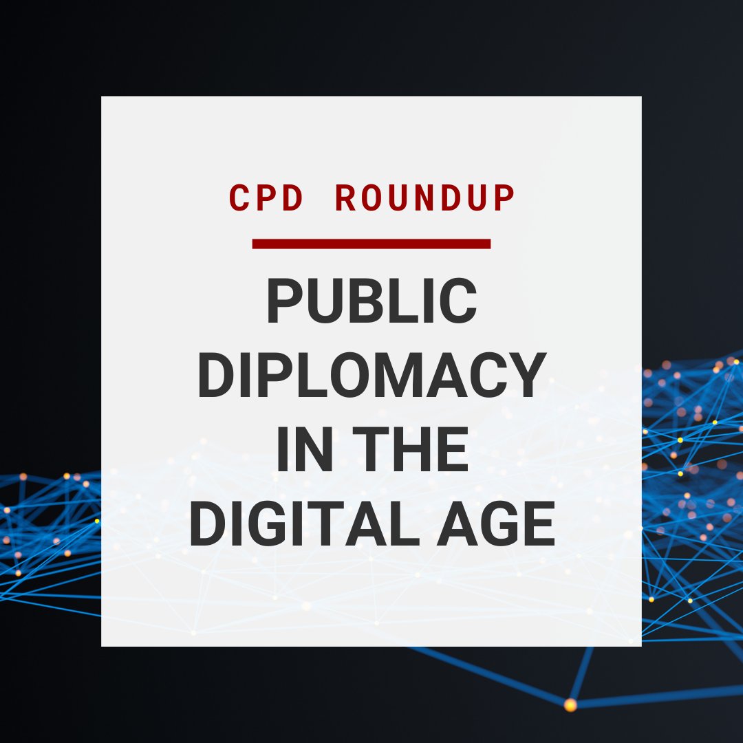 As disruptive digital tools shape world affairs, CPD and our community of scholars are compiling a body of research and analysis on the role of the latest technologies in public diplomacy. Explore our roundup, “Public Diplomacy in the Digital Age”: uscpublicdiplomacy.org/research-proje…