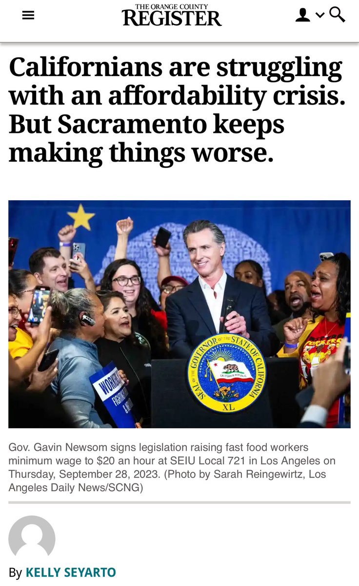 Please see my op-ed on how the new fast food worker wage hike will affect California’s employers and employees. ocregister.com/2024/04/05/cal…