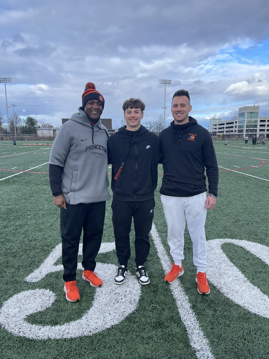 Had a great time visiting <a href="/PrincetonFTBL/">Princeton Football</a>! The campus is mind blowing! Thank you to all the coaches for a warm welcome! 🖤🧡
<a href="/CoachBobSurace/">Bob Surace '90</a> <a href="/CoachJMNichols/">Jason Nichols</a> <a href="/Coach_Mende/">Mike Mendenhall</a> <a href="/coachehenderson/">EJ Henderson</a> <a href="/KRWallaceFB/">Kevin Wallace, Ed.D</a> <a href="/WF_Football/">West Forsyth Football</a> <a href="/willbradleysp/">Will Bradley Sports Performance</a> <a href="/blt_different/">Built Different</a> #JUICE