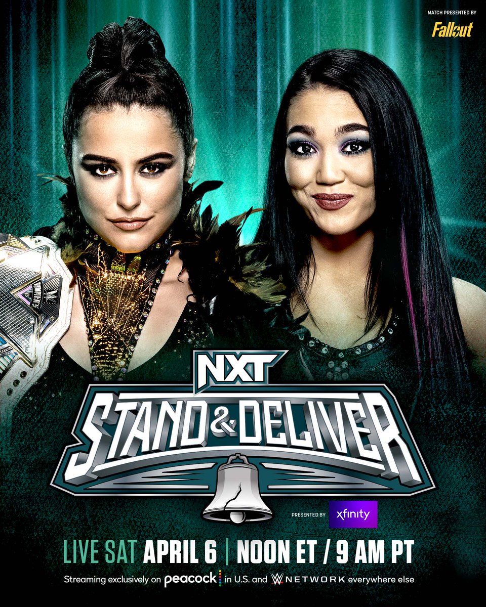 .@Real_Valkyria defends her #WWENXT Women's Title against @roxanne_wwe TODAY at #StandAndDeliver! 12PM ET/9AM PT Streaming exclusively on @peacock in the U.S. and @WWENetwork everywhere else. 🦚: pck.tv/3D2WjTr 🌎: WWENetwork.com