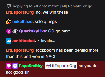 LitEsportsOrg's tweet photo. almost made @PapaSmithy eat his words 🥲
#LITWIN | #GetLitUp🌩️ | #NACL | @PathToLCS | @teamRallyCry https://t.co/QMcG6Xpd4e