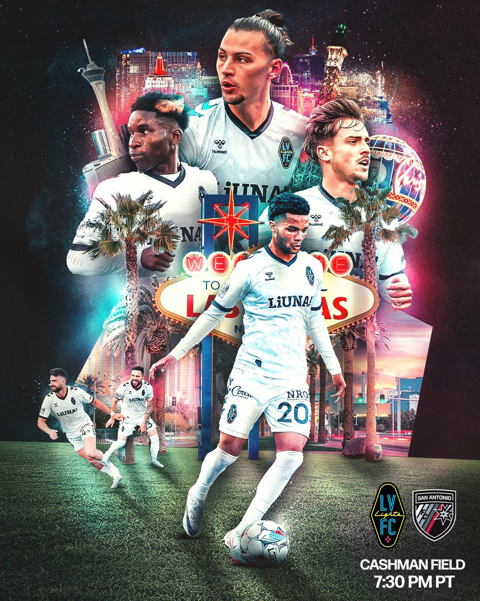 Las Vegas Lights FC (@lvlightsfc) on Twitter photo Back in the City of 𝐋𝐈𝐆𝐇𝐓𝐒. ⚡️
🆚 <a href="/SanAntonioFC/">San Antonio FC</a>
🕢 7:30pm PT
🏟️ Cashman Field
🎟️ happsnow.com/team/Las-Vegas…
#LVvSA Back in the City of 𝐋𝐈𝐆𝐇𝐓𝐒. ⚡️
🆚 <a href="/SanAntonioFC/">San Antonio FC</a>
🕢 7:30pm PT
🏟️ Cashman Field
🎟️ happsnow.com/team/Las-Vegas…
#LVvSA