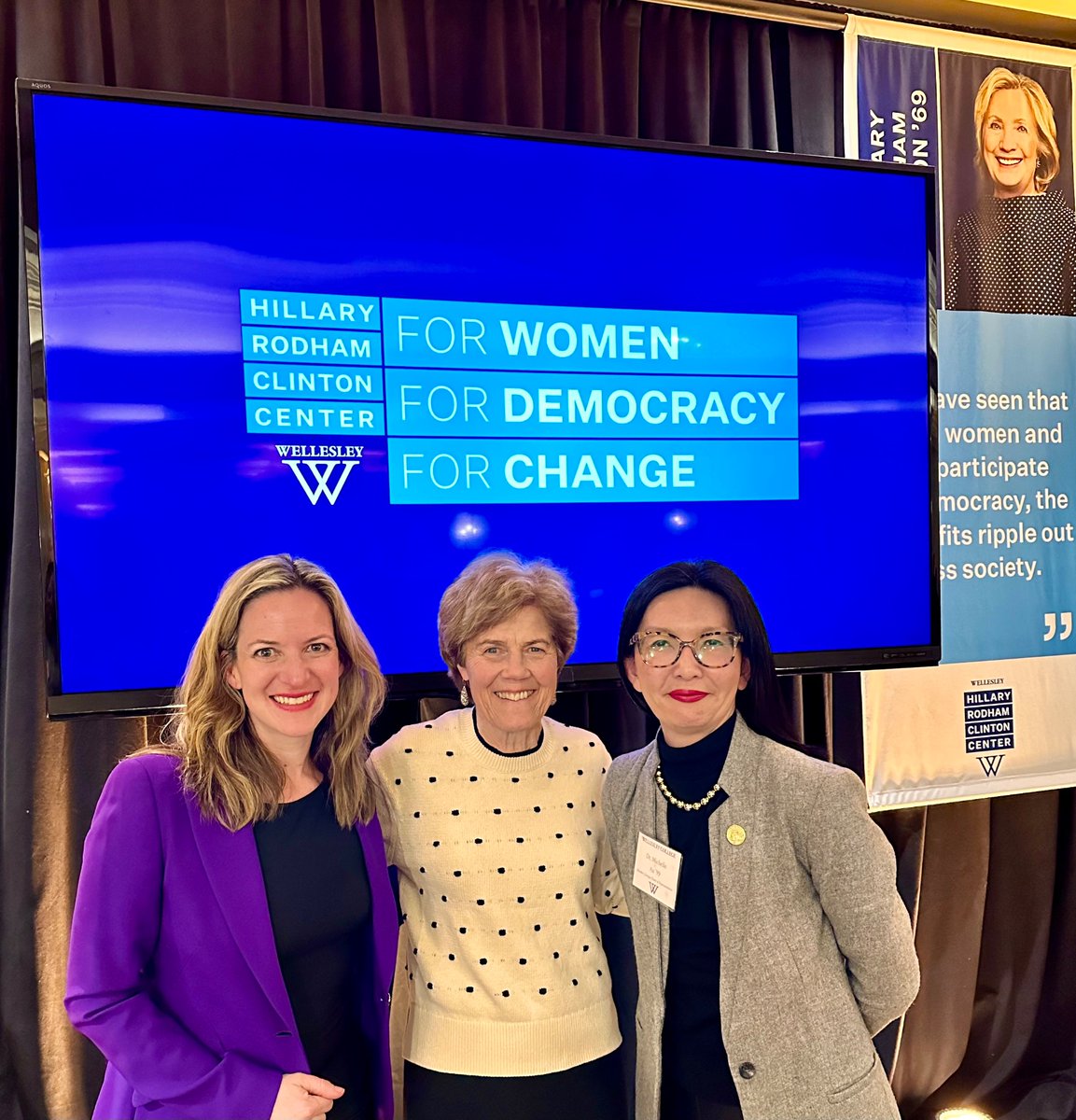 For Women. For Democracy. For Change. So thrilled to be back @Wellesley to  be part of the launch of the @HillaryClinton Center for Democracy this  weekend. Together we can rise above the