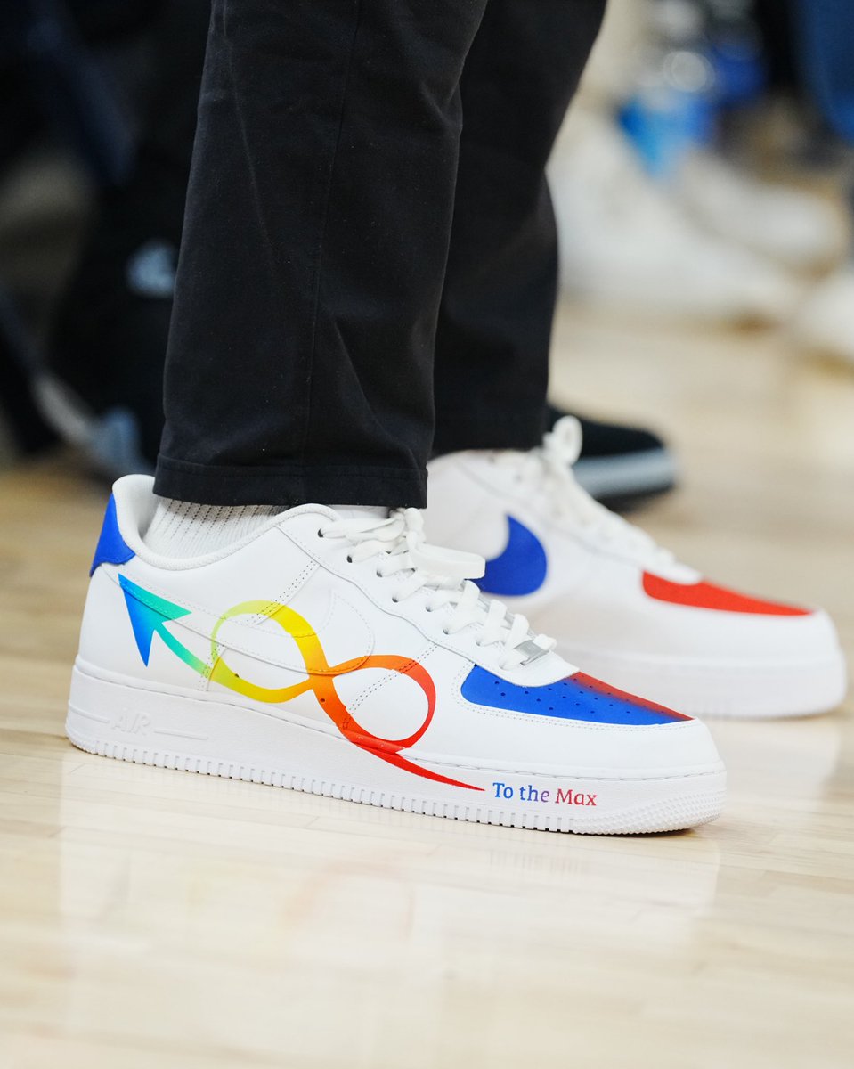 Tonight, Head Coach Monty Williams will join head coaches across the NBA in wearing custom Air Force 1 07s to generate awareness and acceptance for individuals with autism. The shoes include a rainbow infinity symbol, representing the neurodiversity paradigm.