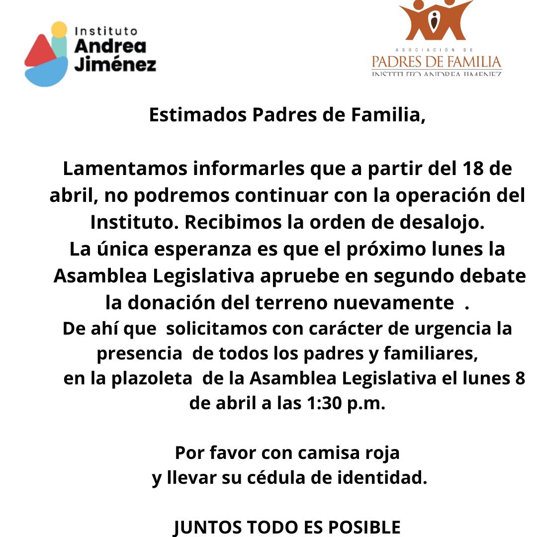 Es increíble como vecinos de SF de 2 Ríos tienen tan poco corazón y empatía para reclamar un terreno que donó la muni de SJ hace años, donde está un instituto para niños y personas con necesidades especiales y ponen una demanda para que se desaloje PARA HACER UN PARQUE.