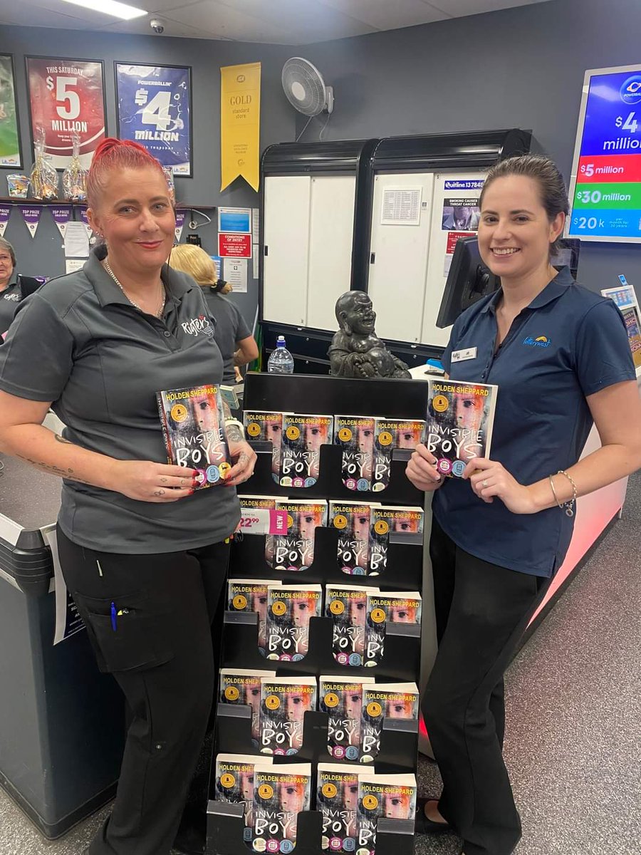 So awesome to see that INVISIBLE BOYS is now back in stock (and how) for people in Geraldton at Rigters IGA in Durlacher St. Tons of copies on the shelf, so epic. A massive thanx to Rigters for the hometown support! 🙏🙏🙌🙌