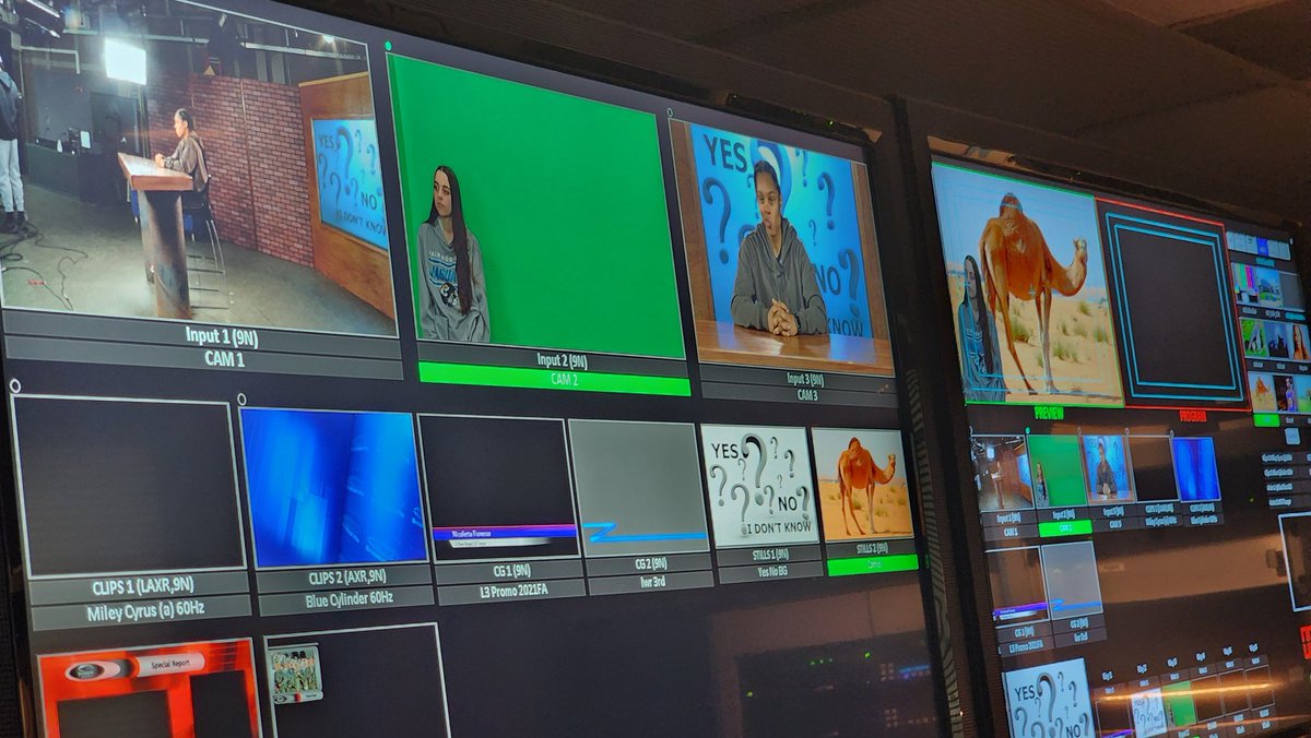 AstroworldMedia's tweet photo. The Astroworld Media crew is hanging out with celebs on the green screen in the South Suburban College studio. https://t.co/G6vNwb6BpD