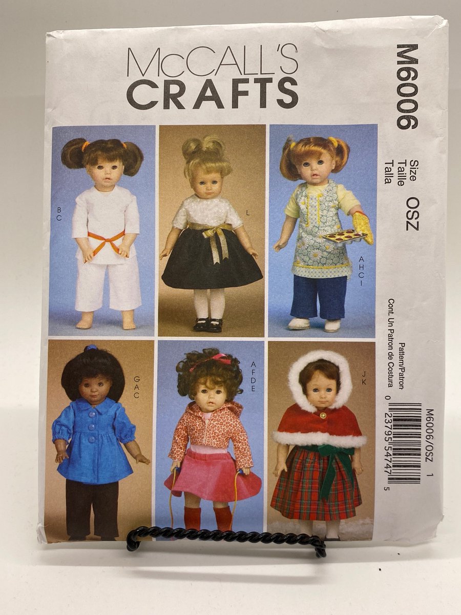 McCall's sewing pattern 6006, UNCUT/FF, Doll clothes pattern, 18' doll clothes pattern tuppu.net/6dd6a82b #FathersDay #MemorialDay #MothersDay #Etsy #HandmadeGifts #FourthofJuly #EtsyShop #DollClothesPattern