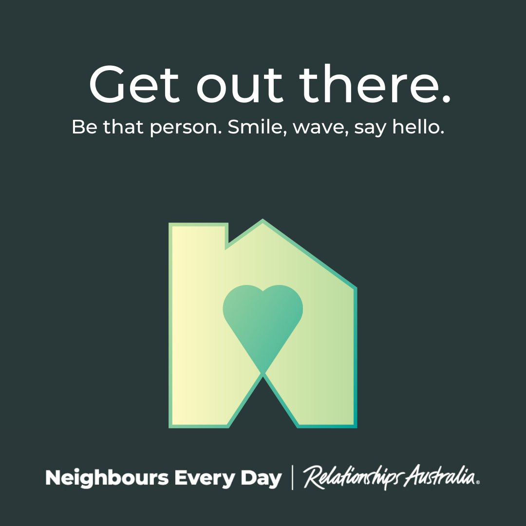 Get out there. Hang out on your verandah or front garden, or perhaps spend more time at your letter box. Try short walks. Smile, wave, say hello. For more #ShareBelonging neighbourseveryday.org/wp-content/upl…