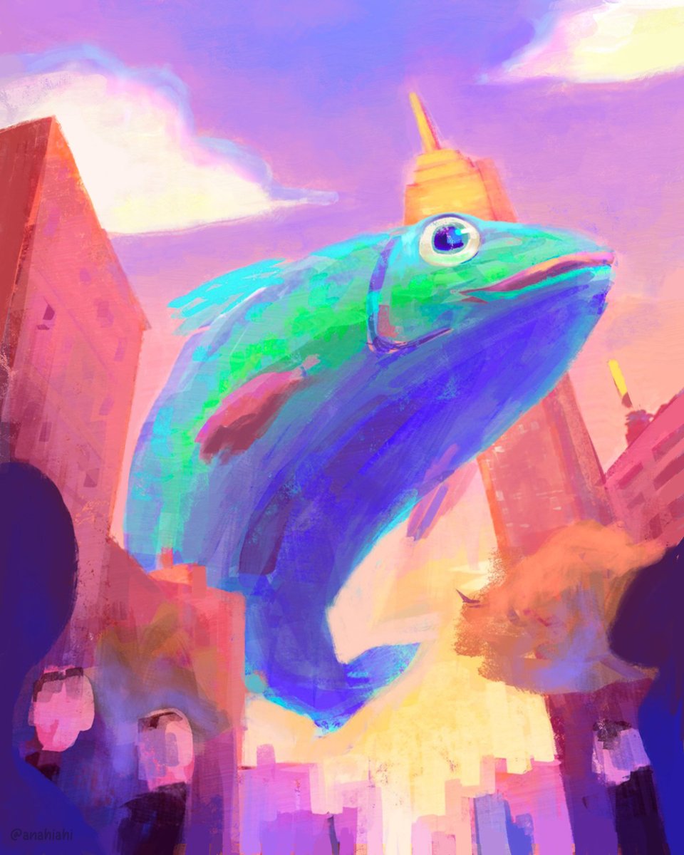 Hoy es #viernesdeilustracion con el tema “Sueño recurrente” propuesto por su servidora.

Varias veces en sueños he volteado al cielo y veo cosas peculiares, por ejemplo aquí volteé y vi una gran trucha pasar, flotaba muy bonito por el cielo.