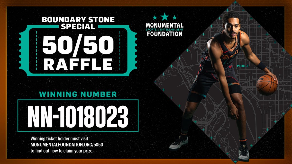 April 5 @WashWizards 50/50 Raffle winning number ⬇️