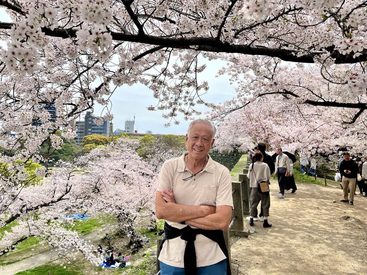 Sakura blossoms are late this year. Luckily for me, just in time.😊