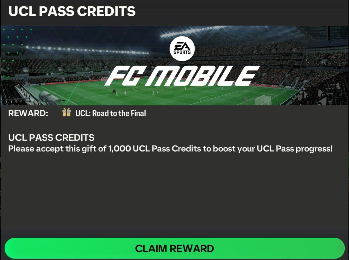 🚨Free 1000 UCL pass credit is here.. login to get it 🙌 Tell me what you got 🤩 @MariusMM06 @AshleyGamerYT12 @EAFCUniverse24 @EAFCMobileForum @FCM_AK47 @AviPriyankar @KJavierFM @KnowHash