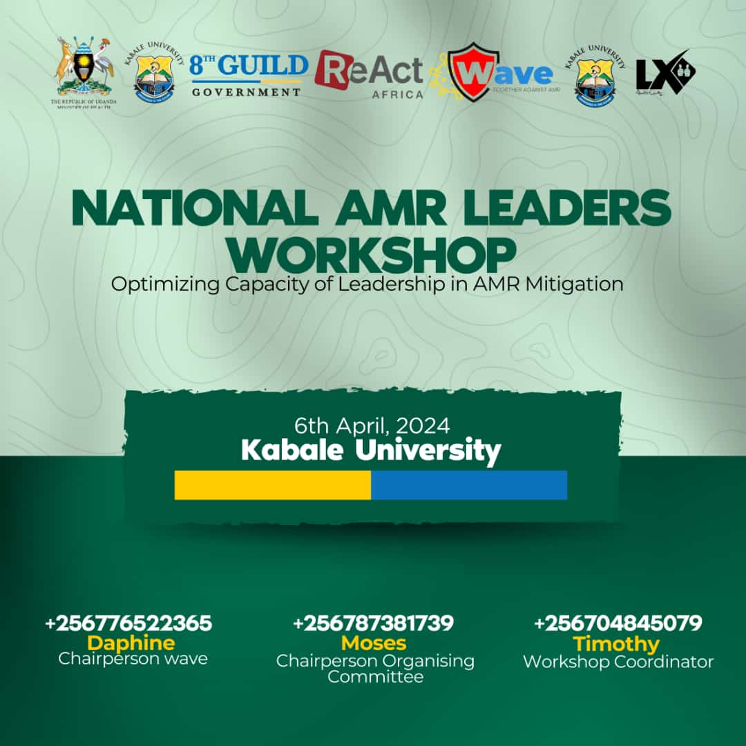 KCU AMR club leaders happen to be attending the national AMR leaders workshop at kabale university, thanks to #wave ,#ReActAfrica_RAN, among others behind such initiative towards combating this silent pandemic #AMR . Hope it will be be so impactful in this move!