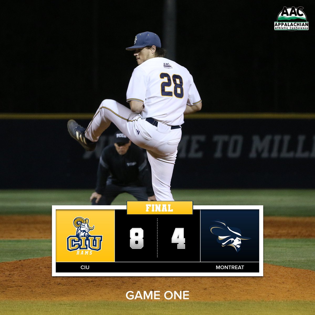 ⚾️FINAL SCORE⚾️

Collin Otte picks apart Montreat (N.C.) tallying five K’s to close out the Cavaliers 8-4 in game one of <a href="/ciuramsbaseball/">CIU Baseball</a>’s #AACBSB series! #ChargeOn
