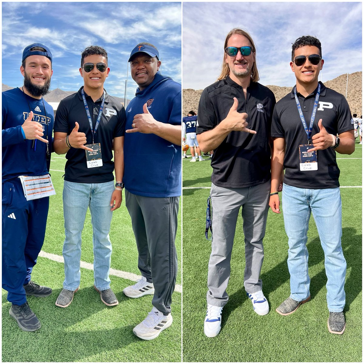 Appreciate the love shown today to me and my dad at @UTEPFB by all the staff and team. Lots of energy all over the field. Truly grateful and look forward to talking and seeing everyone again soon! 🤞🏽💯⛏️ @CoachSWUTEP @CoachFoster23 @CoachjjClark @UTEPCoachCJones @CoachChadJ…