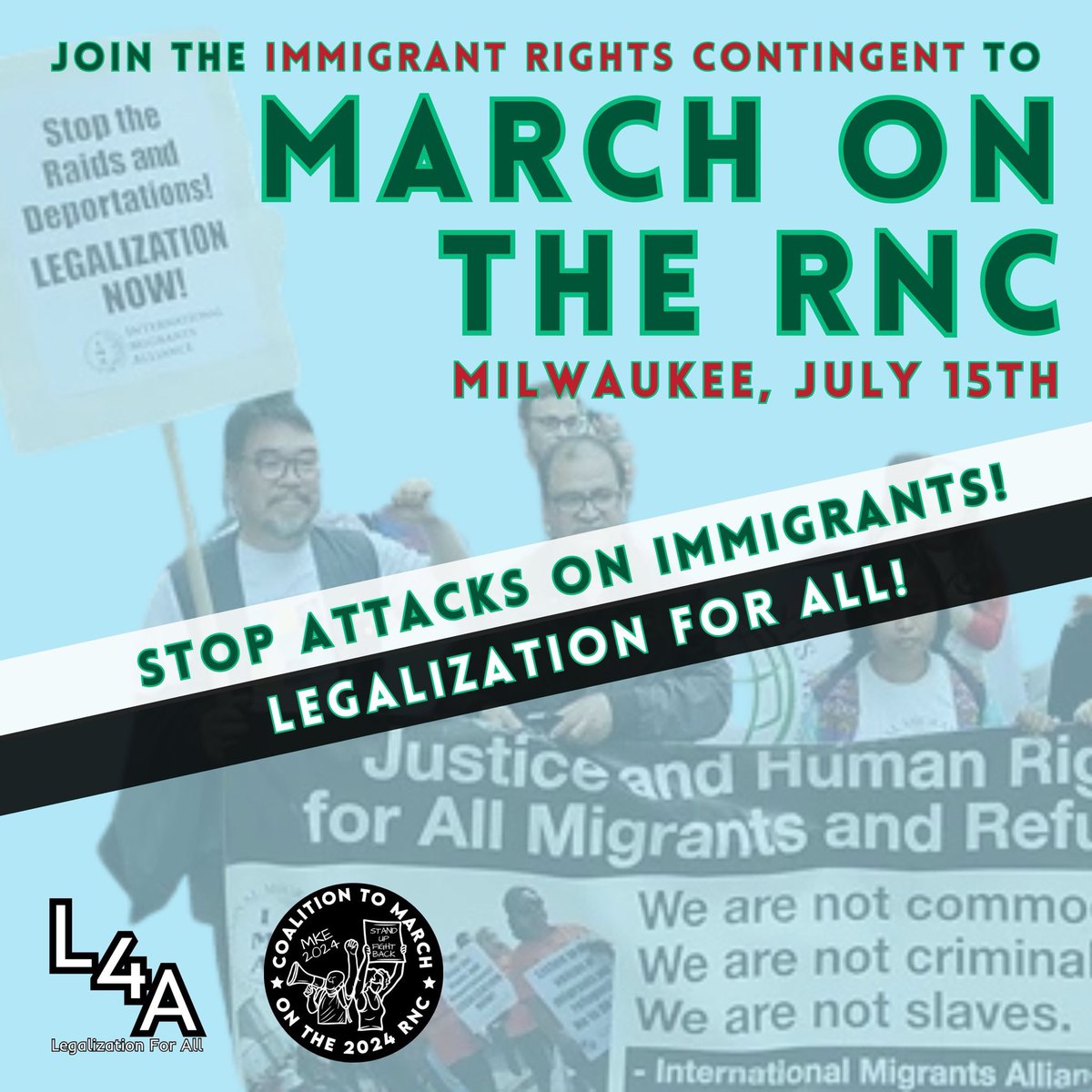 July 15th we will be joining the Coalition to March on the Republican National Convention, in an immigrant rights contingent. Will you join us? #MarchOnTheRNC time to demand #LegalizationForAll 🔥✊🏽