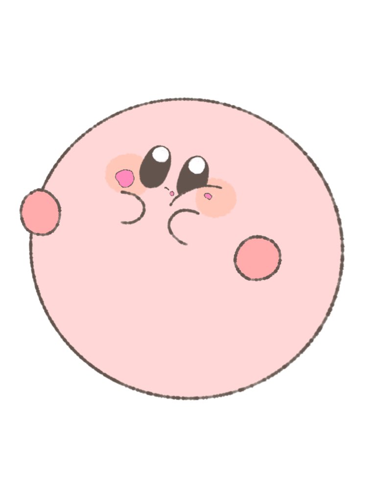 kirby solo looking at viewer blush simple background white background closed mouth full body  illustration images