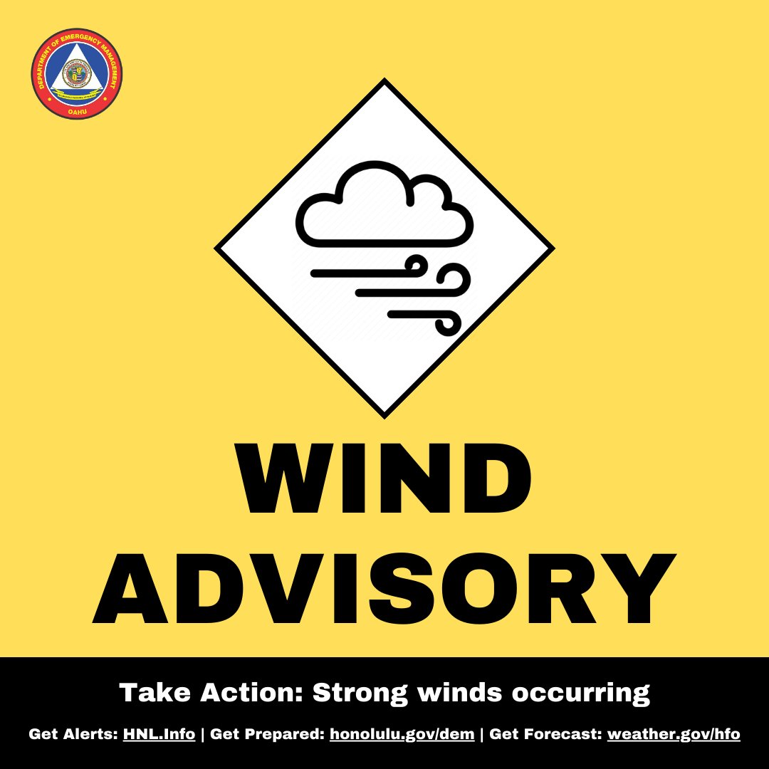 Wind Advisory extended for Oahu until 6:00 PM Saturday web1.hnl.info/hnlalerts/web-…