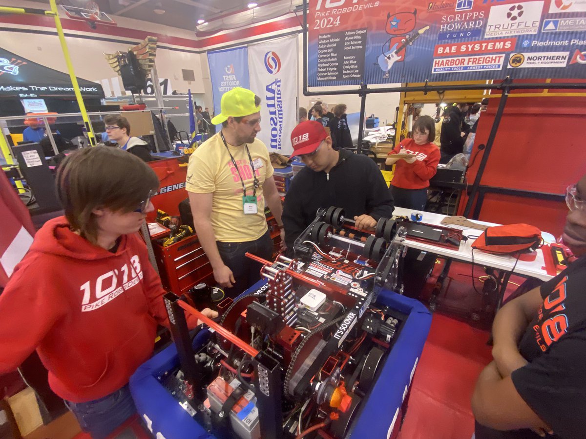 Robot cleared inspection and ready for Indiana State Championship competition in Lafayette this weekend. <a href="/PikeSchools/">Pike Twnshp Schools</a> #finfam #crescendo