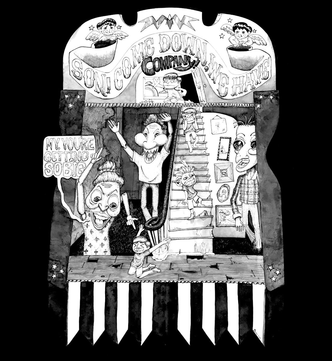 dawsonsartpage's tweet image. Here is a drawing I just did called Son Come Down, We Have Company I want to share even though twitter will never treat me as one of their own #maybeoneday