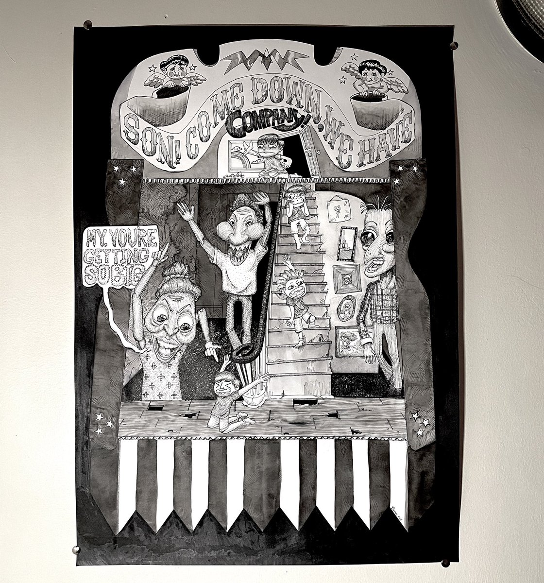 dawsonsartpage's tweet image. Here is a drawing I just did called Son Come Down, We Have Company I want to share even though twitter will never treat me as one of their own #maybeoneday