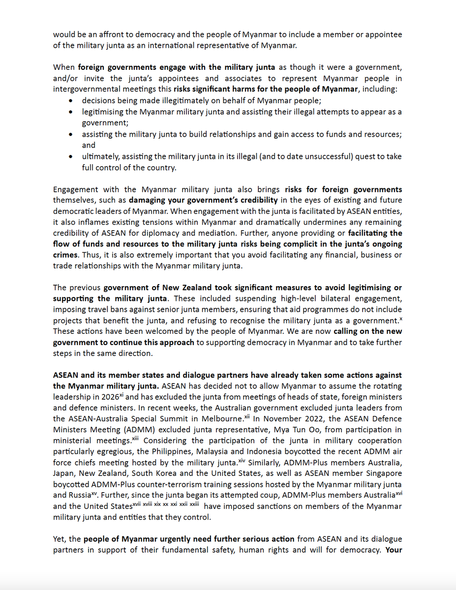 DemocracyMM's tweet photo. 📢 Today 438 #Myanmar civil society organisations sent this letter to New Zealand government ministers for foreign affairs and defence, calling for the ❌unelected, illegitimate and extremely violent Myanmar military junta to be banned from meetings led by New Zealand ❌ 🧵 1/3 https://t.co/6MegWLxbJH