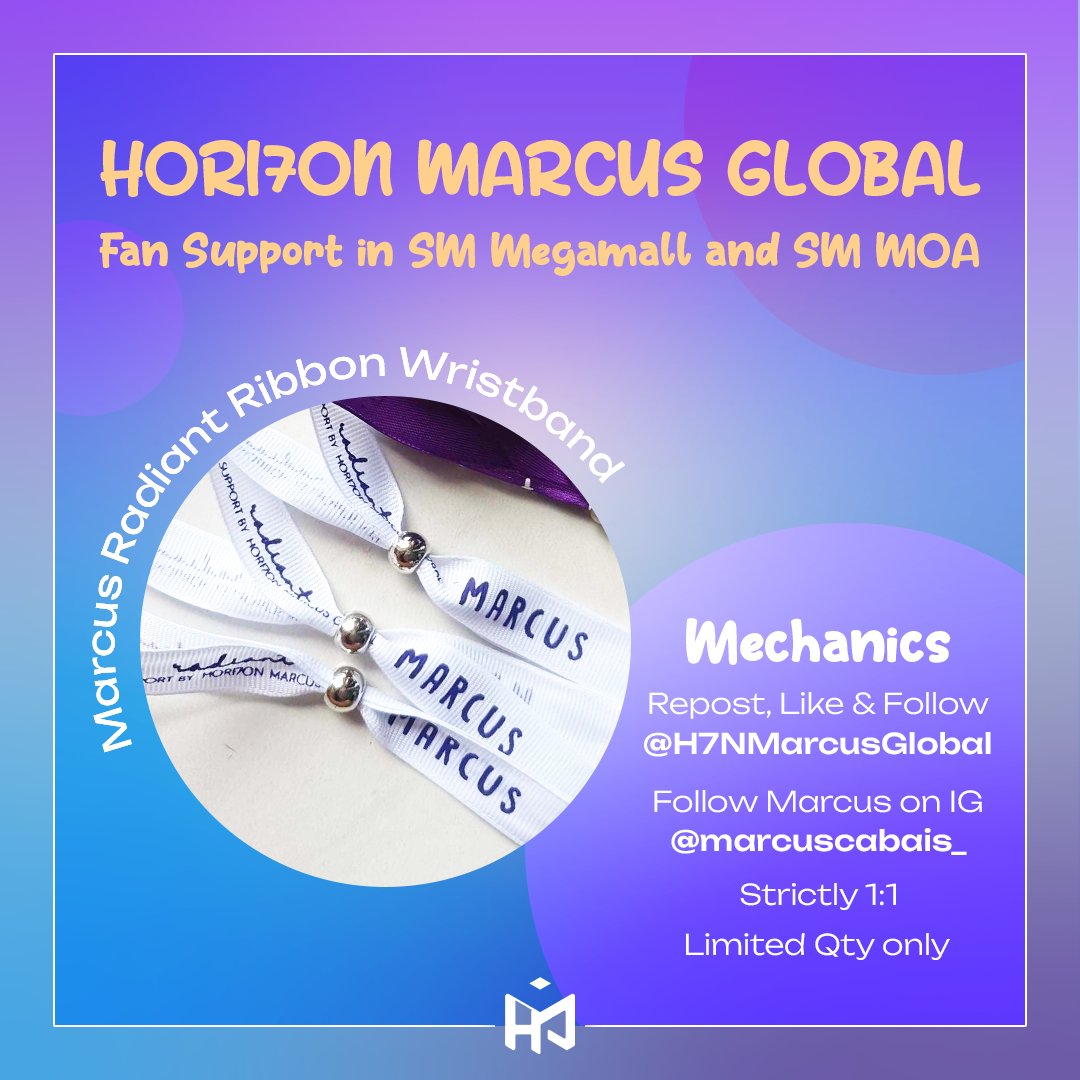 MarcusGlobal_'s tweet photo. [🍀] Fan Support Project by HORI7ON MARCUS GLOBAL in SM Mega Mall & SM MOA ! 🤍

You may get your own MARCUS RADIANT Ribbon Wristband by simply following the MECHANICS below.

• Repost, Like & Follow @H7NMarcusGlobal
• Follow Marcus on IG @/marcuscabais_
• Strictly 1:1
• Limited Qty Only

EXACT TIME AND LOCATION: TBA

See you there, Anchors and Radiants! 😍

#HORI7ON #호라이즌 #MARCUS #마커스 #HORI7ON_MARCUS @HORI7ONofficial