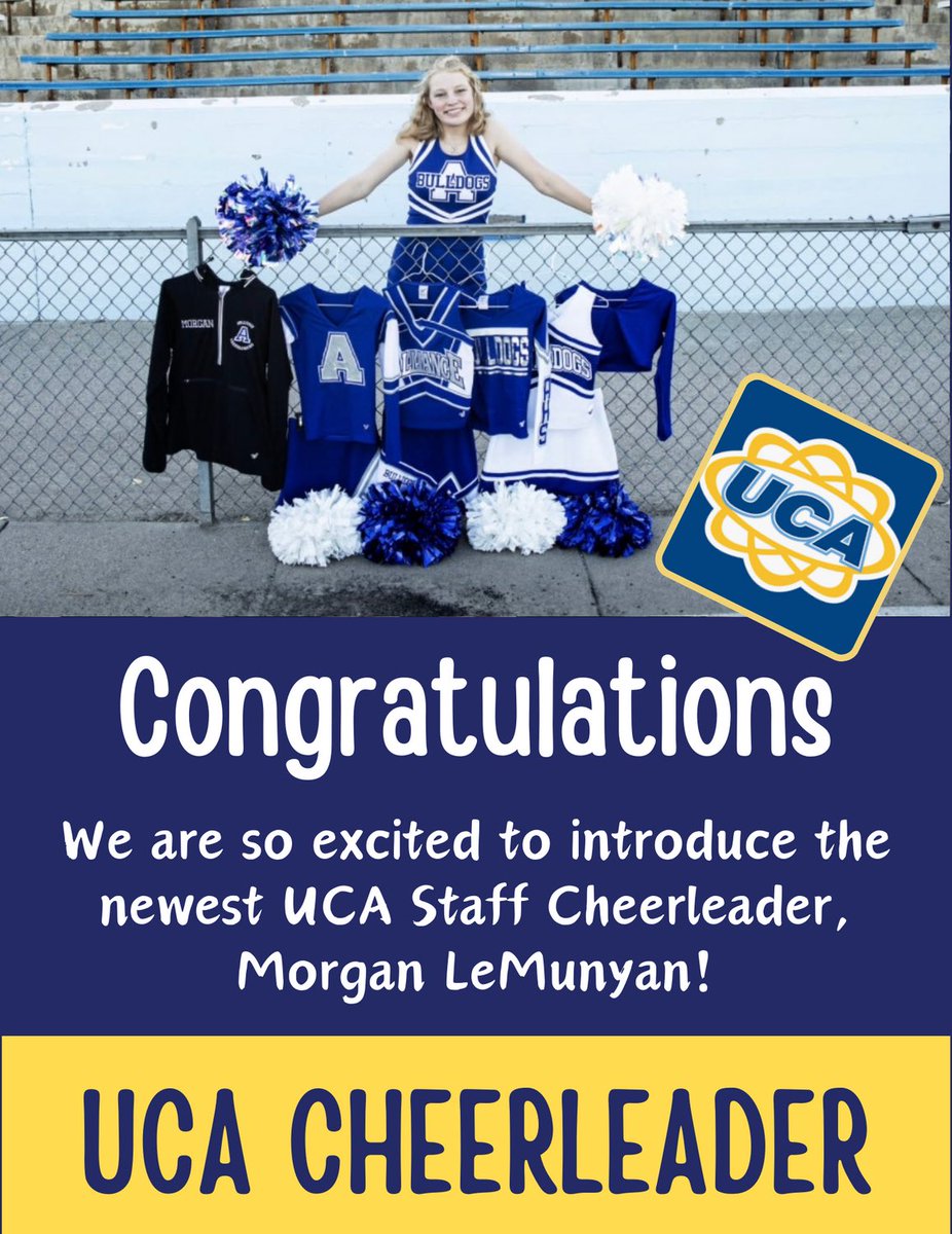 📣Congratulations Mo!! 🤩 We are so proud of you!! 💛💙 #UCA #UCAstaff #UCAupdates #UCAcheer