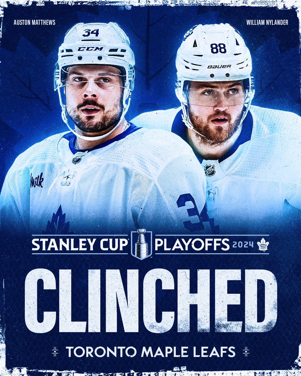 CONFIRMED 🍁 

The <a href="/MapleLeafs/">Toronto Maple Leafs</a> have clinched a spot in the #StanleyCup Playoffs!